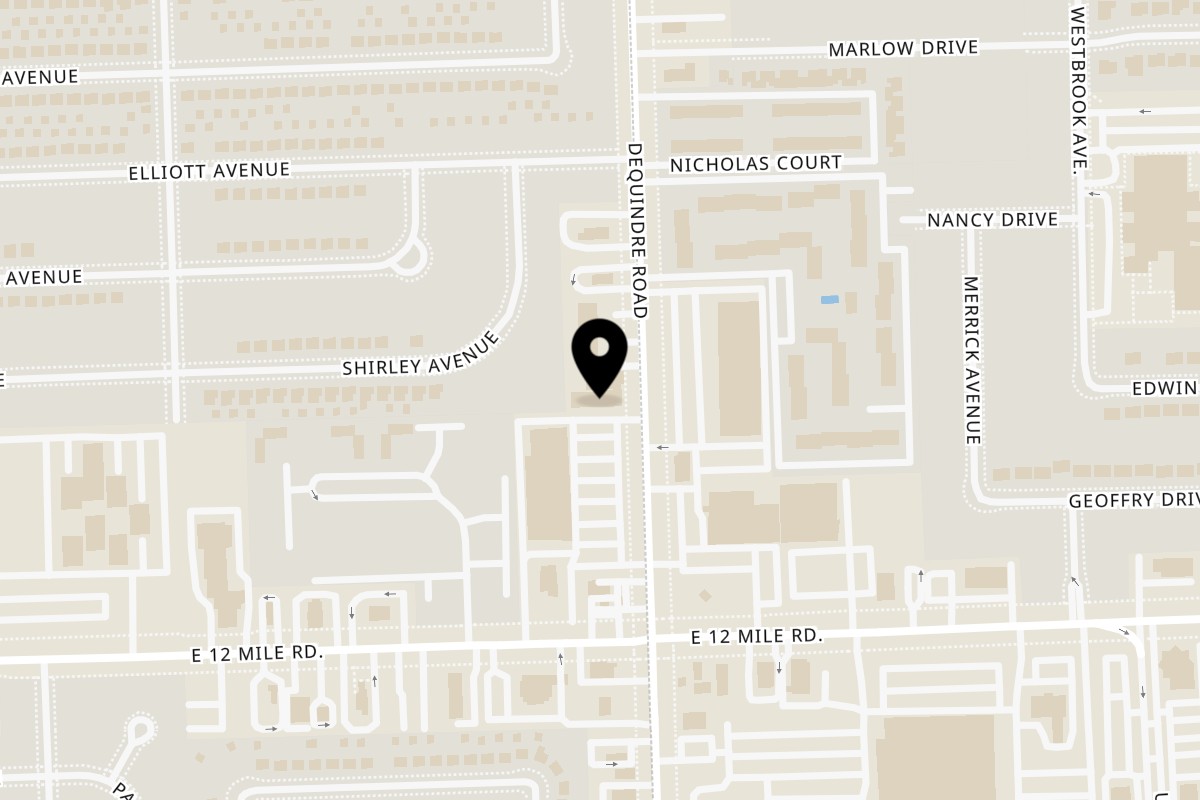 Map showing the location of Halal Urban Thai on 29141 Dequindre Rd in Madison Heights